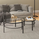 Hudson&Canal Gaia Round Nested Coffee Table - Blackened Bronze-8