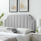 Modway Alyona Channel Tufted Performance Velvet Full/Queen Headboard - Light Grey-Assembly Required