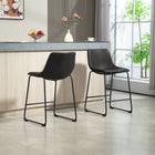 HOMCOM Counter Height Bar Stools with Back - Dark Brown - 2 Pack-Plastic footpads safeguard both the floor and foot tubes
