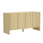 Manhattan Comfort Linda 60" Modern 4-Door Sideboard - Natural Oak-Recommended for up to a 70" TV