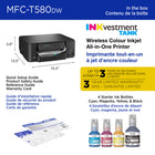 Brother INKvestment Tank MFC-T580DW Wireless Inkjet All-in-One Printer - Colour - Up to 3 Years of In-Box Ink-For reliable performance, use only Brother Genuine ink
