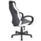 FurnitureR High-Back PU Leather Swivel Gaming Chair - White-Padded seat and arm for all-day comfort
