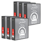 BAZIC Products 1.5" 3-Ring View Binder with 2 Pockets - Black - 6 Pack-Hard Vinyl Cover