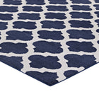 Modway Lida Moroccan Trellis Area Rug - 8 ft W x 10 ft L - Navy/Ivory-100% Polyester Microfiber