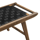 Modway Saoirse 47" Faux Leather Wood Bench - Walnut/Black-Weight Capacity: 331 lbs.