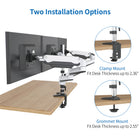 ShoppingAll Adjustable Triple Gas Spring Monitor Mount Desk Stand for 15"-32" Monitors - White-5