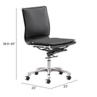 Zuo Lider Plus Armless Office Chair - Black-8