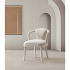 Manhattan Comfort Palmer 22.8" Mid-Century Modern Tweed Upholstered Dining Armchair - Ivory-Frame Made of Kiln Dried Birch Wood with Dowelled Joints and Reinforced Corners