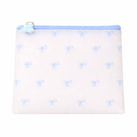 Merangue Frosted Flat Pouch - Bow-Frosted Pencil pouch