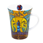 Oscardo Strong Earth Woman by Leah Dorion Porcelain Mug - 295ml-Indigenous Art Design - Strong Earth Woman by Leah Dorion, Métis artist, artwork celebrating cultural heritage and tradition
