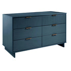 Manhattan Comfort Granville 55.04" Modern Double Wide Dresser - Midnight Blue-Home Assembly Required. All Hardware Included