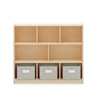 Guidecraft EdQ Essentials 36" 3-Shelf 8-Compartment Storage - Natural-Made from durable Greenguard Gold Certified wood