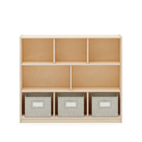 Guidecraft EdQ Essentials 36" 3-Shelf 8-Compartment Storage - Natural-Made from durable Greenguard Gold Certified wood