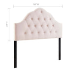 Modway Sovereign Diamond Tufted Performance Velvet Full Headboard - Pink-Elegant Biscuit Tufted Buttons
