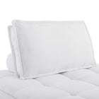 Modway Saunter Tufted Fabric Armless Chair - White-L-Shaped Rubberwood Legs