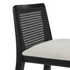 Modway Monarch Wood and Rattan Bar Stool - Black Black Heathered Weave Ivory-8