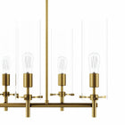 Modway Skylark 6-Light Chandelier - Clear/Satin Brass-Professional Installation Required