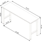 Manhattan Comfort Fortress 72.4" Modern Garage Table - White-Metal Frame and Base for Durability