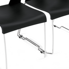 Global Duet Armless Stacking Ganging Chair - Night - Black-Clear polycarbonate glides are suitable for concrete, rubber and carpeted floors