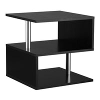 HOMCOM Square Side Table - Black-Add unique and innovative perspective to your living room space 