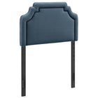 Modway Magnolia Stain-Resistant Performance Velvet Twin Size Headboard - Cadet Blue/Midnight-Stain-Resistant Performance Velvet Upholstery