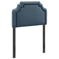Modway Magnolia Stain-Resistant Performance Velvet Twin Size Headboard - Cadet Blue/Midnight-Stain-Resistant Performance Velvet Upholstery
