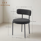 HOMCOM Dining Chairs with Steel Legs for Kitchen - Black - Set of 4-Robust steel legs provide support for stable standing