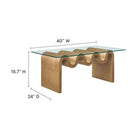Modway Ondine Glass Top Coffee Table - Natural-Multiple Finishes Available