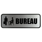 Cosco Office Sign - Brushed Metal - 3" x 9" - Indoor Door/Wall Sign - French Text-This office sign features French text to clearly label spaces for French-speaking employees and visitors
