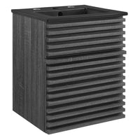 Modway Render 18" Wall-Mount Bathroom Vanity - Charcoal/Black-Mid-Century Modern Vanity