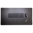 Desktex PVC Desk Pad - Black - 19" W x 24" L-Non-slip base.