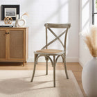 Modway Gear Dining Side Chair - Grey-Natural Rattan Seat