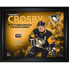 Frameworth Sidney Crosby Pittsburgh Penguins PhotoGlass with Game-Used Net - 20" W x 16" H-Officially licensed by the NHL and NHLPA featuring Sidney Crosby - three-time Stanley Cup champion and Pittsburgh Penguins all-time points leader with 1724 career points