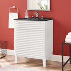 Modway Render 24" Bathroom Vanity - White/Black-Adjustable Storage Shelf