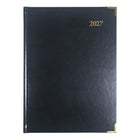Brownline 2027 Executive Appointment Book Weekly Planner with Sewn Binding - 10-3/4" x 7-3/4" - Assorted Colours - Trilingual-Sewn binding with Aristo bonded leather hard cover