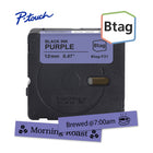 Brother Genuine BTAGF31 Label Tape for P-touch Label Makers - Black on Purple - 12 mm W x 4 m L-Btag + P-touch = the ultimate creative team. Use Genuine 12 mm Btag non-laminated label tapes exclusively with Brother P-touch PT-N10, PT-N20, and PT-N25BT label makers.