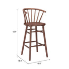 Zuo Stenger Barstool - Walnut - Set of 2-6