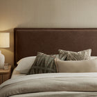 Modway Camille Upholstered Linen Blend Queen Size Headboard - Cocoa-French Seam Detailing