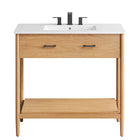 Modway Zaire 36" Bathroom Vanity - Natural/White-Assembly Required