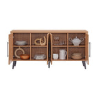 Manhattan Comfort Jodie 64.6" Mid-Century Modern Sideboard - Maple-30 Day Limited Manufacturer's Warranty