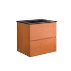 Modway Scenic 24" Wall-Mount Bathroom Vanity - Cherry/Black-Wall-Mount Bathroom Vanity Cabinet