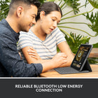 Logitech Slim Folio Keyboard Case for iPad A16/ 10.9" (10th Gen.) - English - Oxford Grey-Reliable Bluetooth Connection: Slim Folio Logitech iPad keyboard case uses advanced Bluetooth Low Energy wireless for reliable, energy-efficient connection