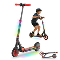 Gyrocopters Flash KidZ Electric Scooter for Kids - Speed 19 kmph - Range 11 km - LED Lights - Red-Switch between 8 km/h (E), 13 km/h (N), and 19 km/h (S) modes to match your child's skill level