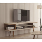 Manhattan Comfort Utopia Off White/Maple Cream TV Stand, 70.47"W (19751)-Upon Assembly, Measures: 70.47 in. Length, 24.01 in. Height, 8.267 in. Depth.