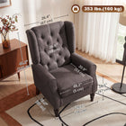 HOMCOM Fabric Accent Chair with Wood Legs - Rolled Arms for Bedroom - Brown-Wood frame and eucalyptus legs ensure stability and durability

