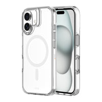 AXS Crystal Shield D3O Case Made with Recycled Materials Magsafe Compatible for Apple iPhone 16 - Clear-6ft drop tested to protect from drops in most everyday situations