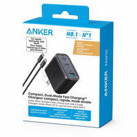 Anker Nano 70W 3-Port USB-C Wall Charger with USB-C Cable - Black Stone-Power Your MacBook at True 70W Speed: Each USB-C port delivers 70W max of power—enough to charge a 14-inch MacBook Pro (2024) from 0 to 50% in 35 minutes. Compared to a standard 65W charger, it offers faster performance and better compatibility with the latest M4 models.