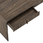 Manhattan Comfort Novara 60" Contemporary 2-Drawer Writing Desk - Jacobean Walnut-Two Storage Drawers: Provides convenient space to keep work essentials neatly organized