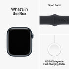 Apple Watch Series 9 - 41 mm - GPS - Midnight Aluminum Case with Midnight Sport Band - M/L -Stay Connected - Send a text, take a call, listen to music and podcasts, use Siri and get notifications on the go. Apple Watch Series 9 (GPS) works with your iPhone or Wi-Fi to keep you connected