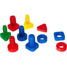 Miniland Nuts & Bolts School Activity Set - 24-Piece Set-Coloured pieces fit together and encourage comprehension of different directions, friction, shapes and space